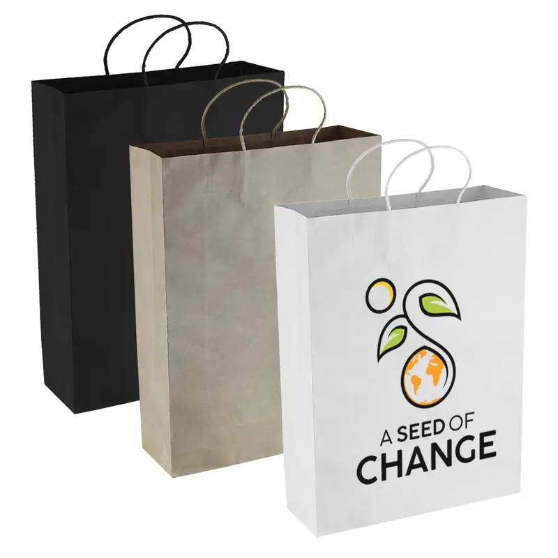 Paper Kraft Shopping Bag – Paper Bags – available in beige, black, white colours