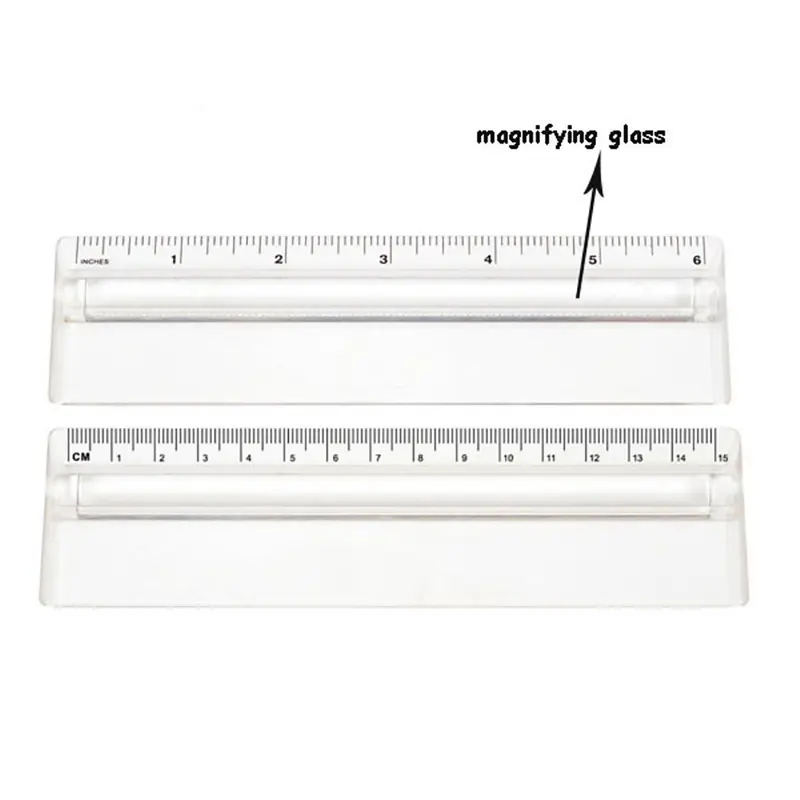 15cm Ruler Magnifying – Rulers – available in blue, green, red, white colours