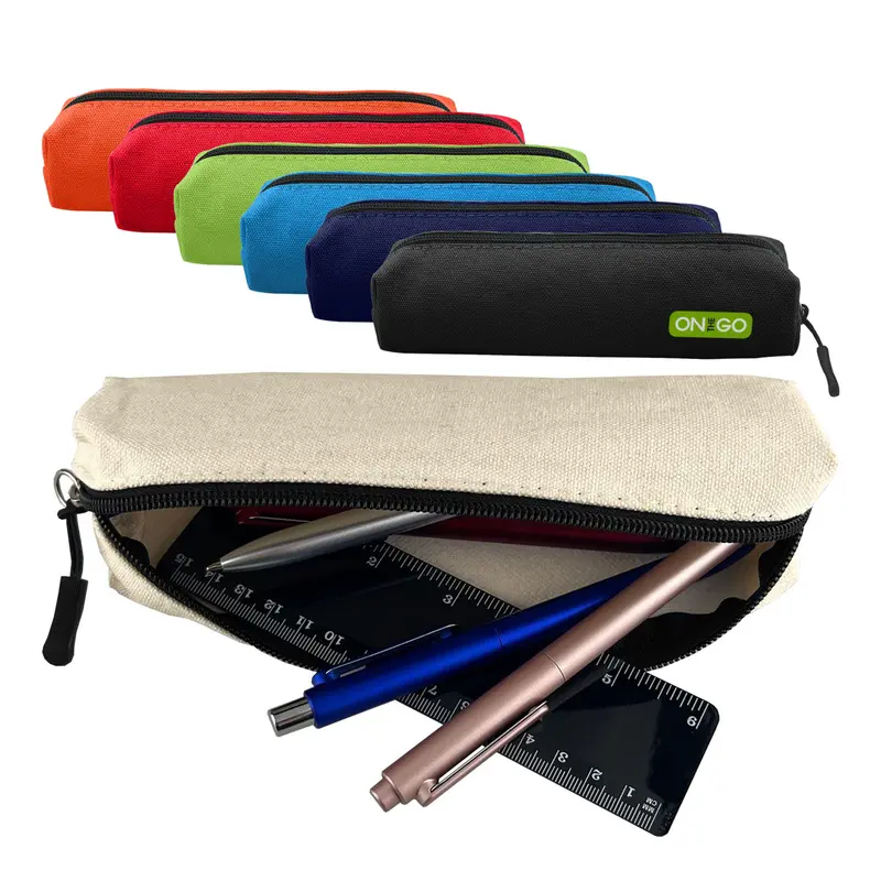 Canvas Tube Pencil Case – Pencil Cases – available in beige, black, blue, green colours and 2 more