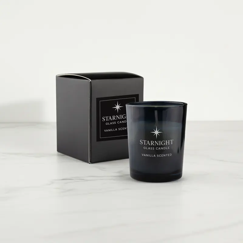 StarNight Glass Candle – Misc Homeware – available in black colour