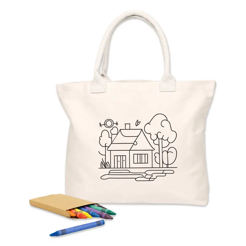 Colouring Calico Shopper No Gusset – Crayons & Colouring Sets – available in beige colour