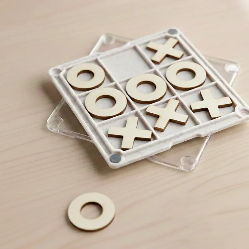 Tic Tac Toe Board Game Coaster – Coasters – available in beige colour