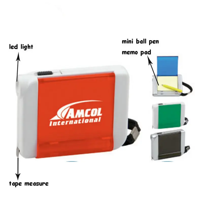 Tape Measure with Pen and Memo Pad – Tape Measures – available in black, blue, green, red colours