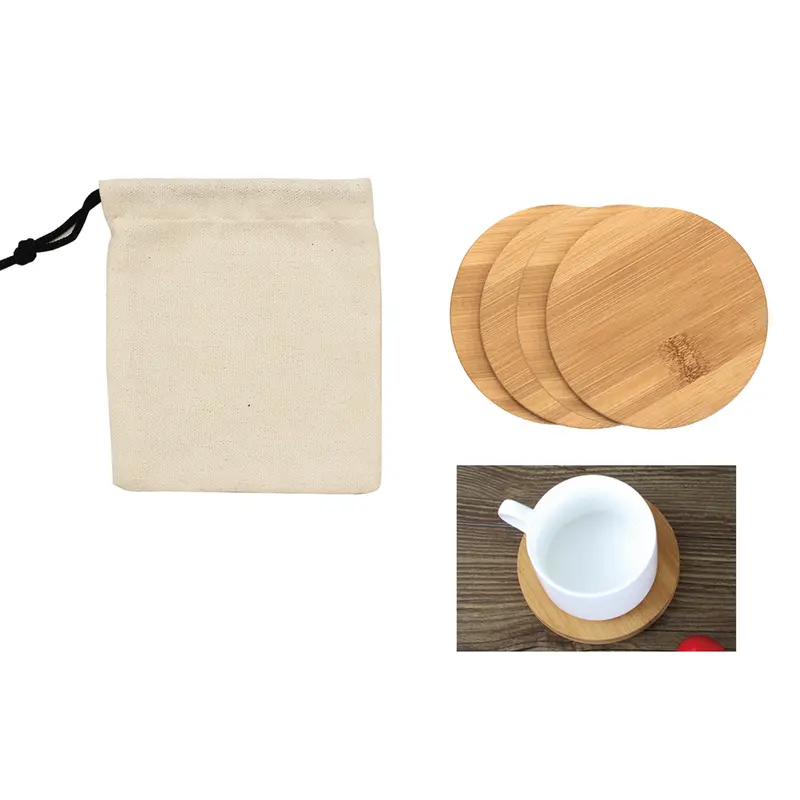 Bamboo Coaster 4PCS – Coasters – available in beige colour