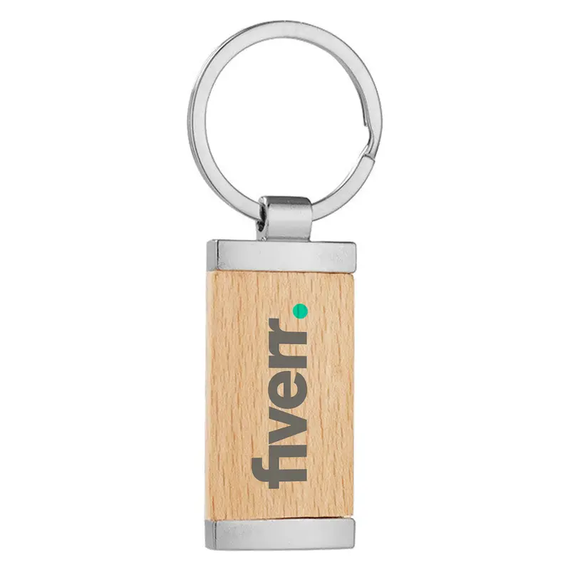 Wood Panel Key Ring – Keyrings – available in beige colour