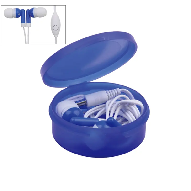 Earbuds in Case with Mic – Earbuds – available in blue colour