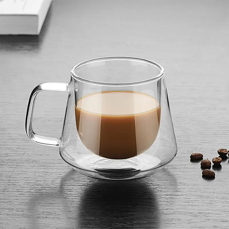 Diamond Glass Coffee Cup – Reusable Coffee Cups – available in white colour