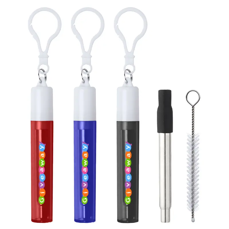 Neveo Retractable Metal Straw – Drinking Straws – available in black, blue, red colours
