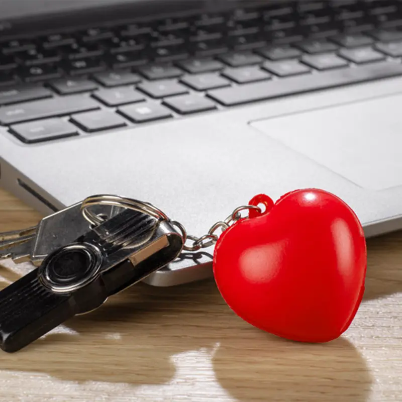 Stress Heart Key Ring – Stress Shapes – available in red colour
