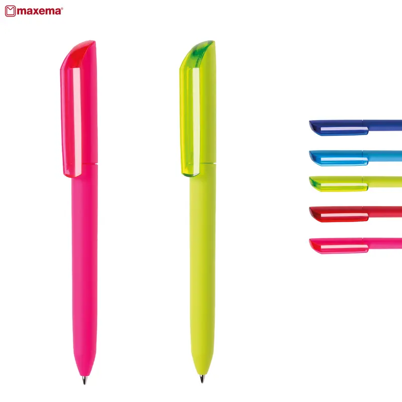 Flow F2 P-GOM30 – Plastic Pens – available in blue, green, pink, red colours