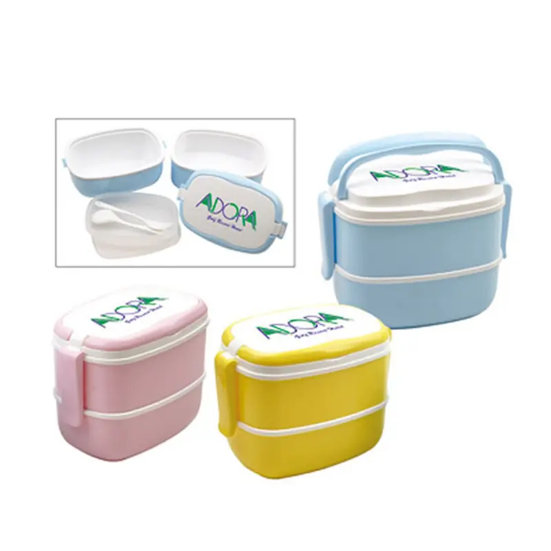 2 Layer Lunch Box – Lunch Bags – available in blue, pink, yellow colours