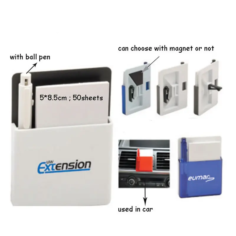 Car Memo Holder with Pen – Misc Office – available in black, blue, white colours