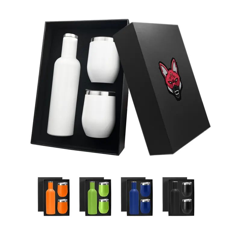 Shiraz Wine and Coffee Gift Set – Flasks – available in black colour