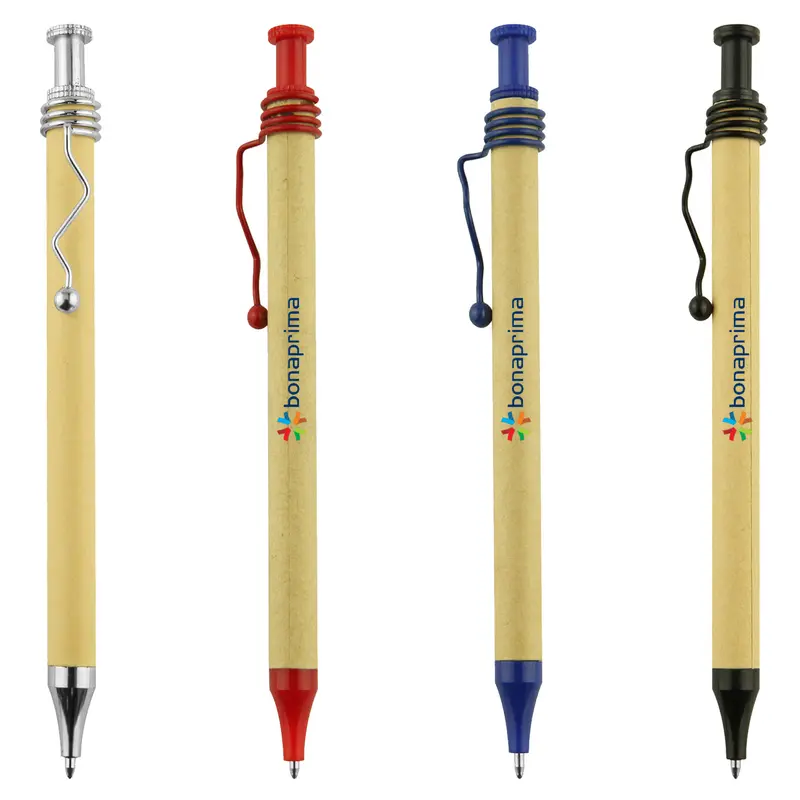 Spiral Recycled Cardboard Pen – Misc Pens – available in black, blue, red, silver colours