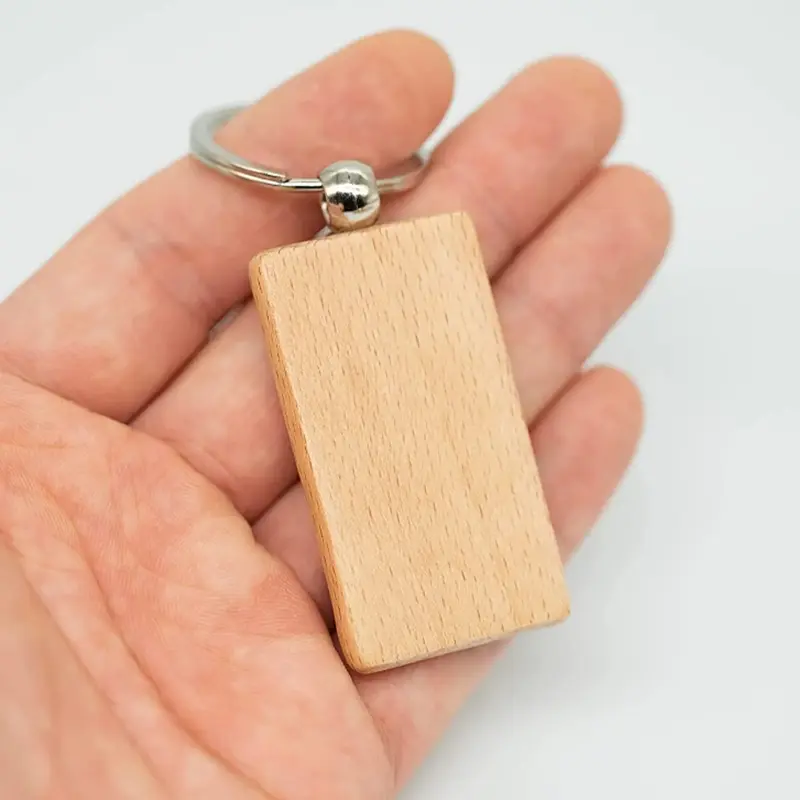 Wood Euro Key Ring – Keyrings – available in beige colour