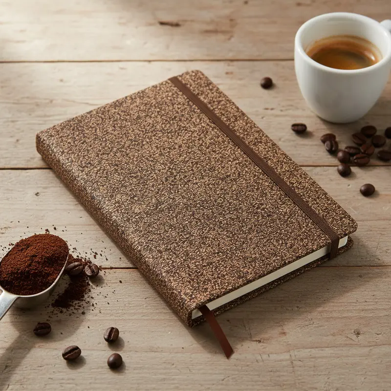 Coffee Grounds A5 Notebook – Notebooks – available in brown colour