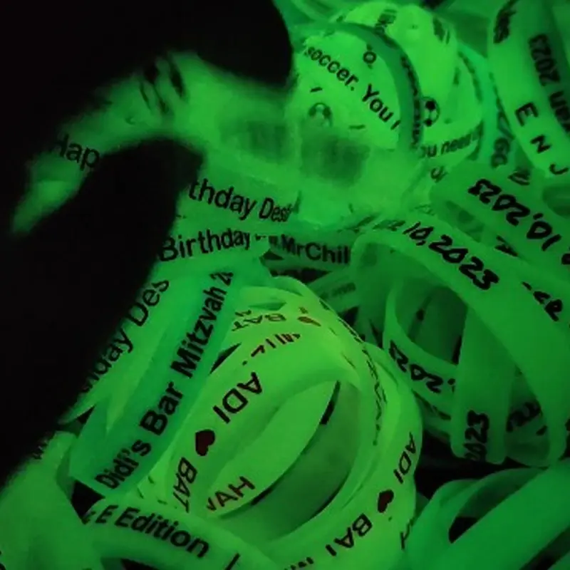 Neon Glow Silicone Wrist Band – Wrist Bands – available in black, blue, green, orange colours and 5 more