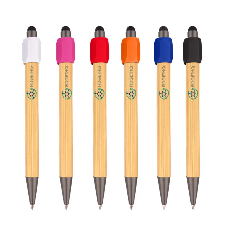 Fidget Spinner Bamboo Stylus Pen – Misc Pens – available in black, blue, orange, pink colours and 2 more