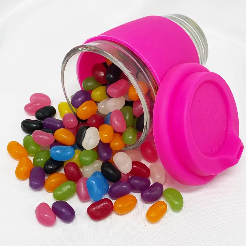 Jelly Bean In Carlo Glass Coffee Cup – Reusable Coffee Cups – available in black, blue, green, orange colours and 5 more