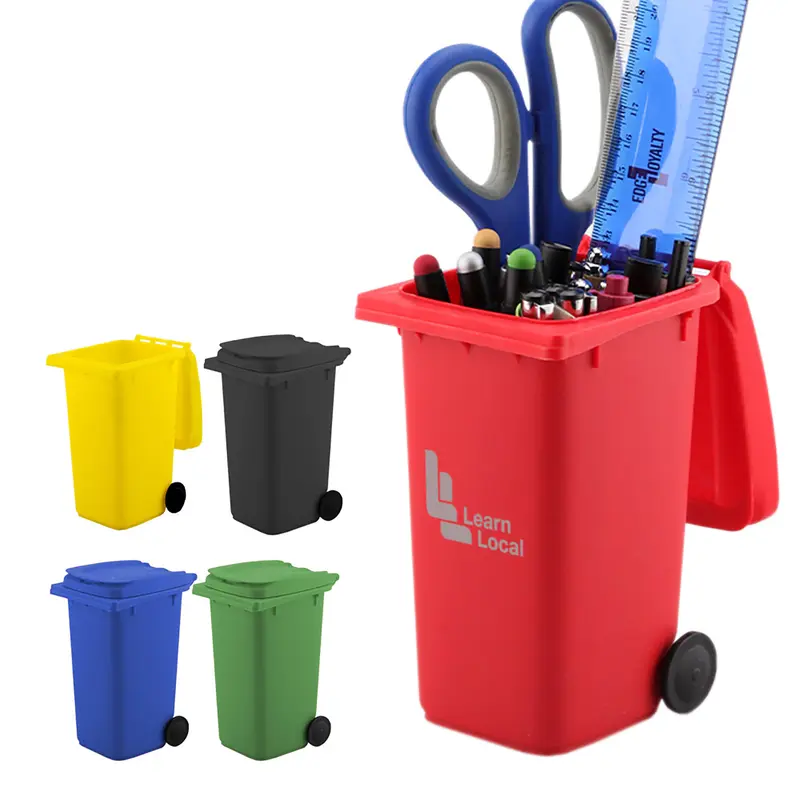 Wheelie Bin Pen Holder – Desk Accessories – available in black, blue, green, red colours and 1 more