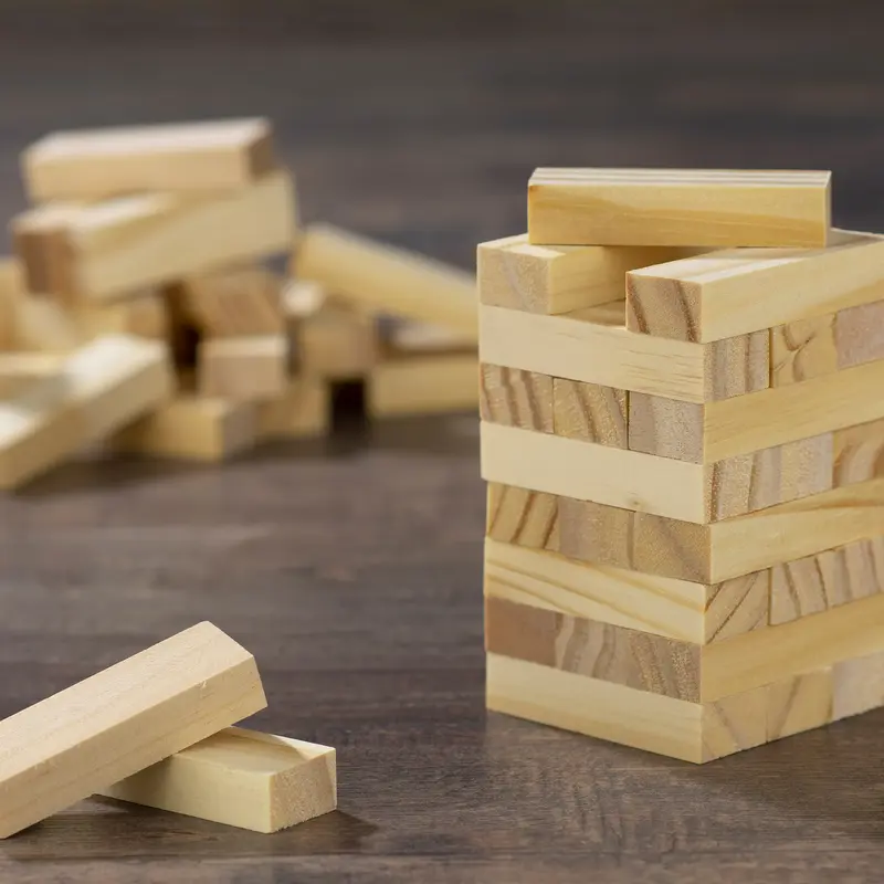 Small Wooden Towers Set – Games – available in beige colour