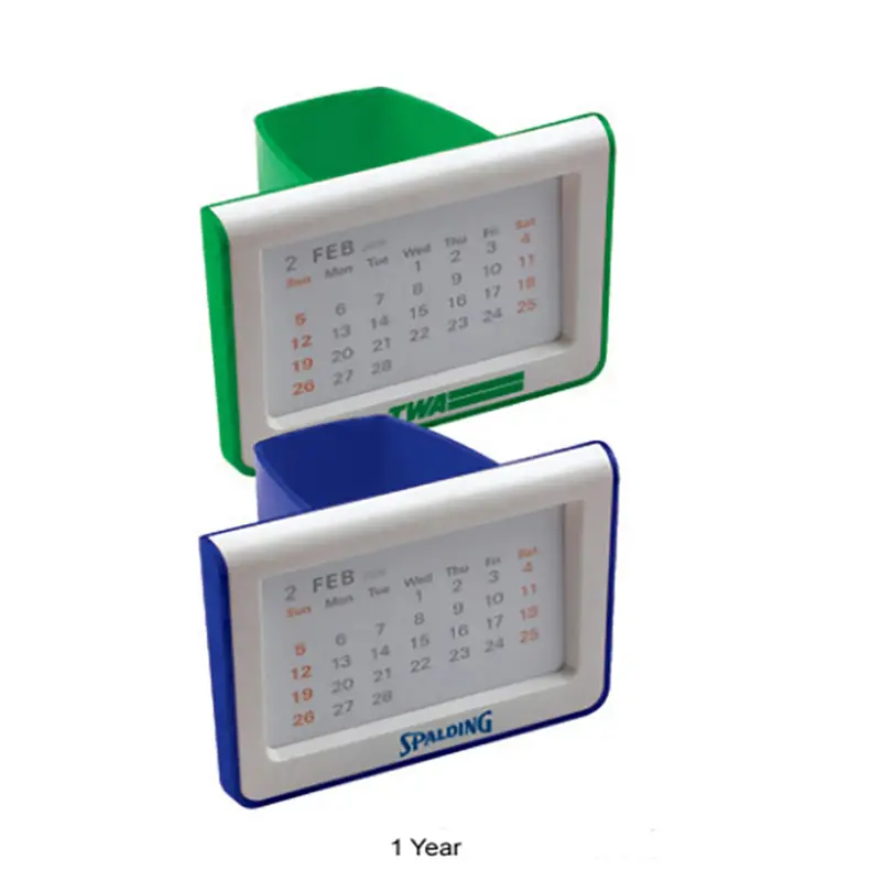 Pen Holder with Calendar (1 Year) – Desk Accessories – available in blue, green colours