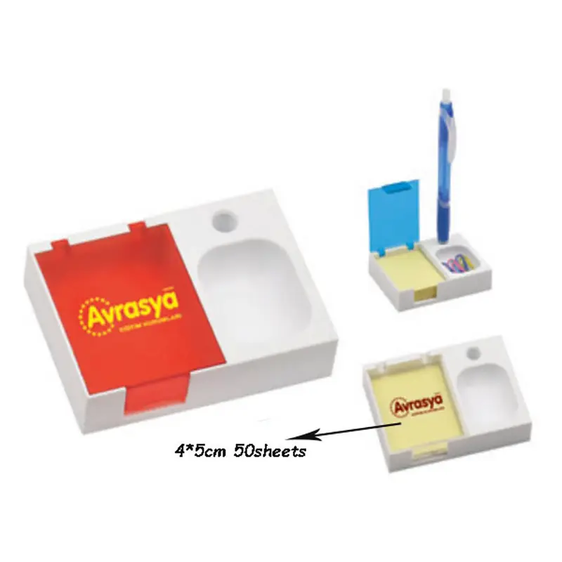 Pen Holder with Sticker – Desk Accessories – available in blue, red, white colours