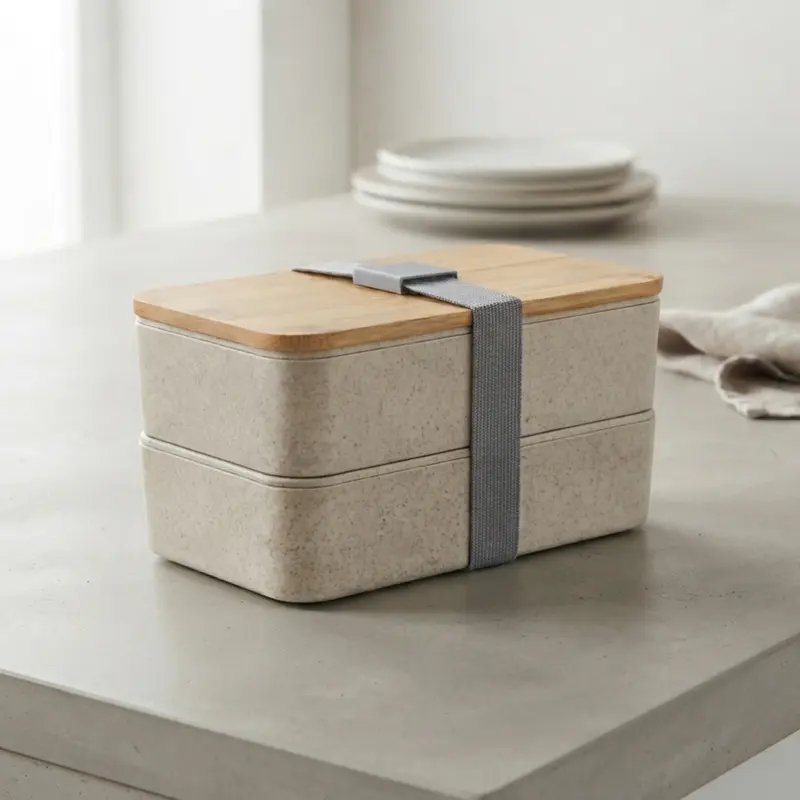 Wheat Straw Lunch Box Pack – Lunch Bags – available in beige colour