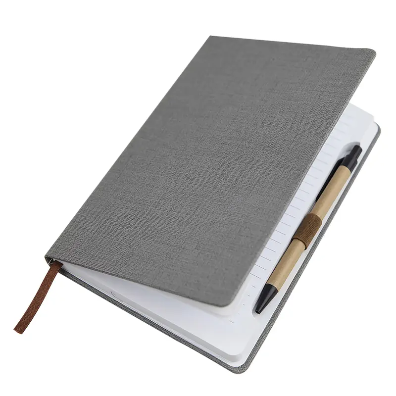 A5 Textured PU Notebook – Notebooks – available in grey colour