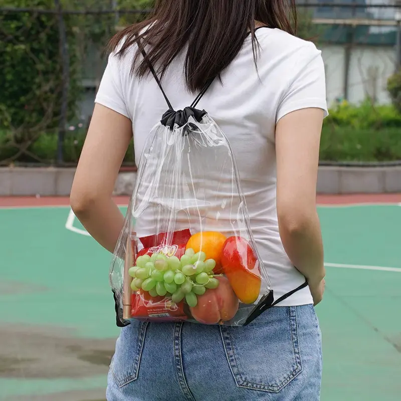 Clear Backpack – Drawstring Bags – available in black colour