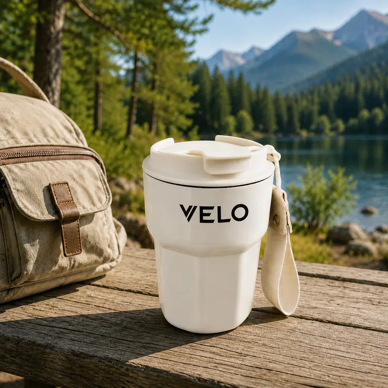 Velo Double Wall Coffee Cup – Reusable Coffee Cups – available in black, white colours