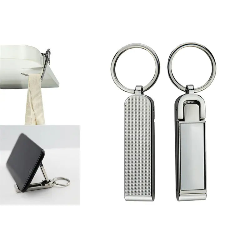 Mobile Stand and Hanger Key Ring – Phone Stands – available in silver colour