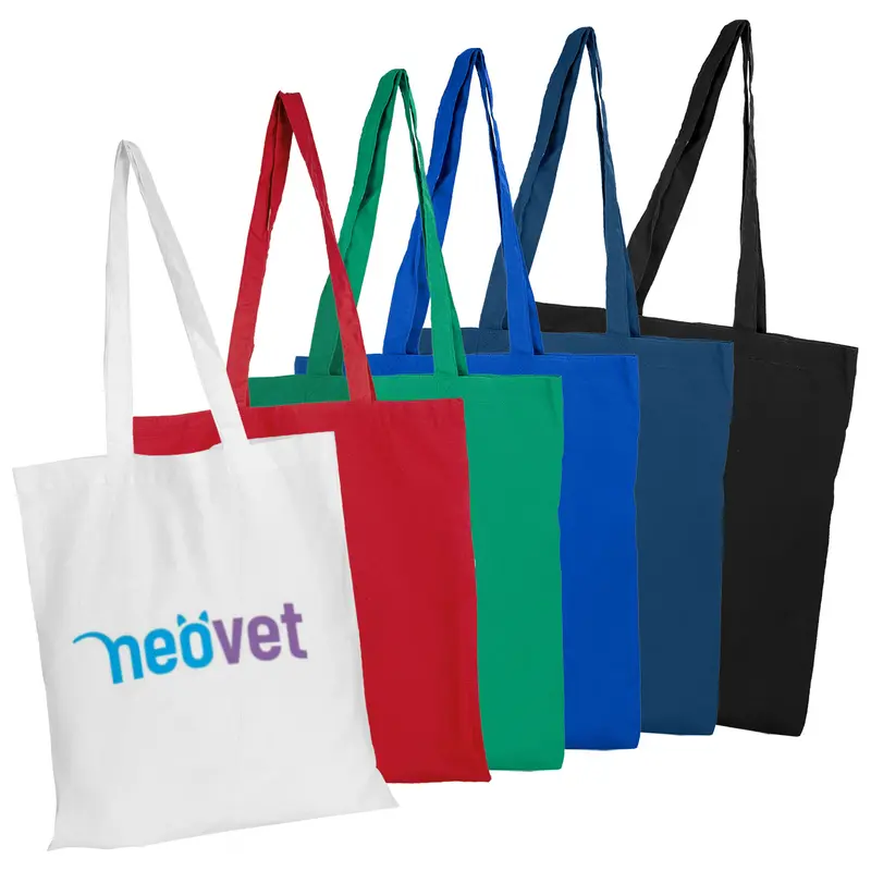 Coloured Calico Bag no Gusset – Tote Bags – available in black, blue, green, red colours and 1 more