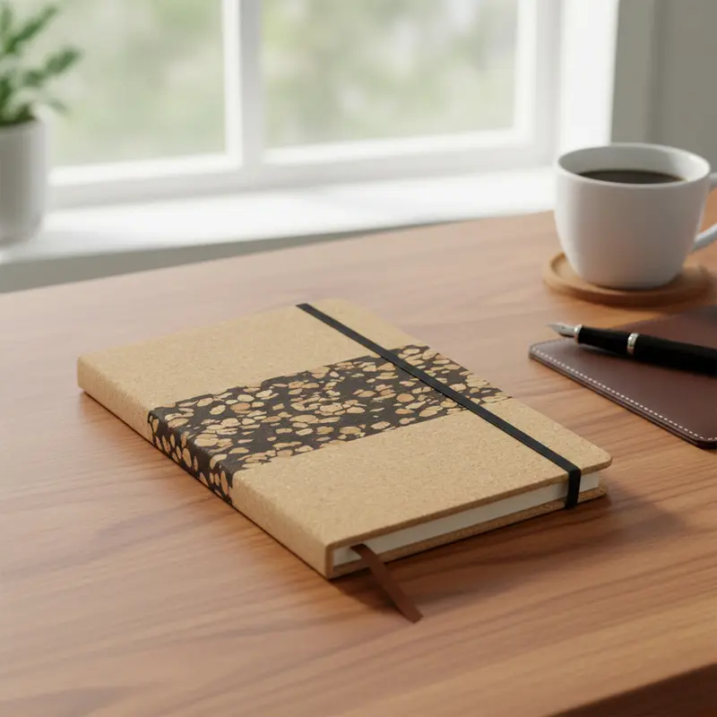 Cork and Coffee Grounds Notebook – Notebooks – available in brown colour