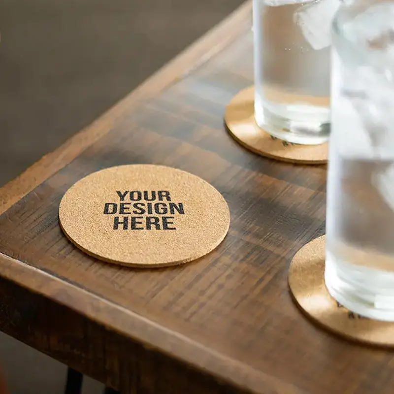 Vineyards Cork Coaster-Round – Coasters – available in beige colour