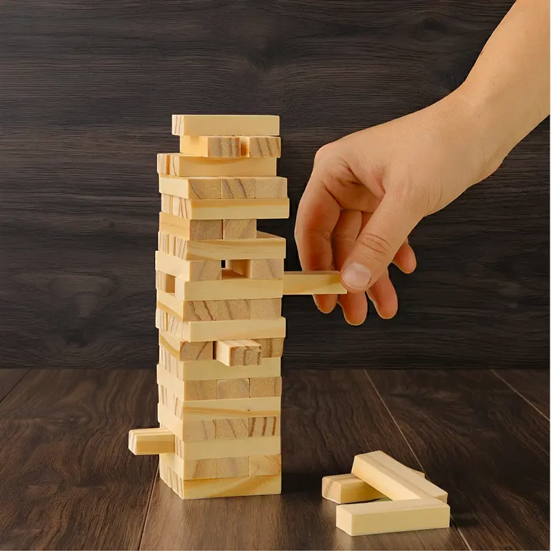 Large Wooden Towers Set – Games – available in beige colour
