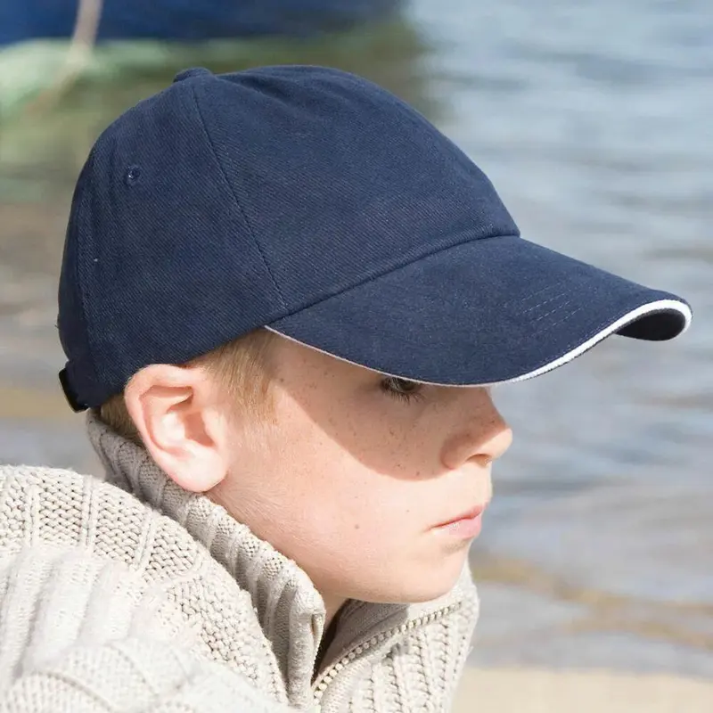 Chicago 6 Panel Kid Cotton Sandwich Cap – Baseball Caps – available in beige, black, blue, orange colours and 4 more