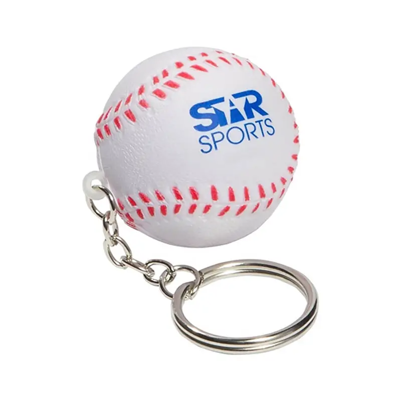 Stress Baseball Key Ring – Stress Shapes – available in white colour