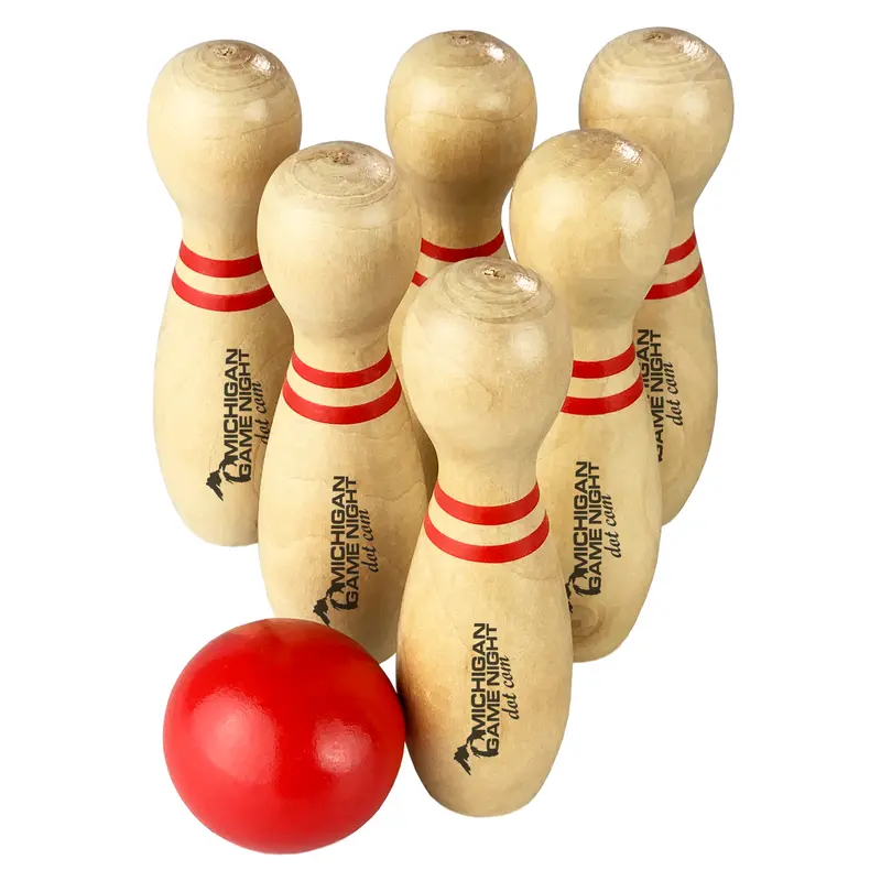 Wooden Bowling Set – Games – available in beige colour