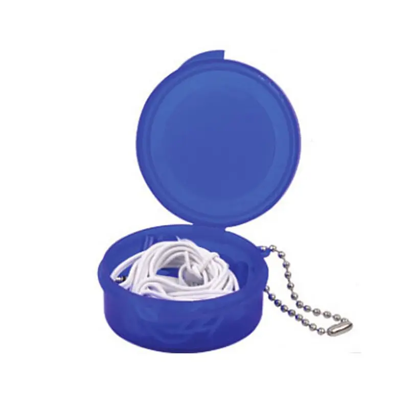 Earbuds in Case with Keyring – Earbuds – available in blue, green, orange, red colours and 1 more