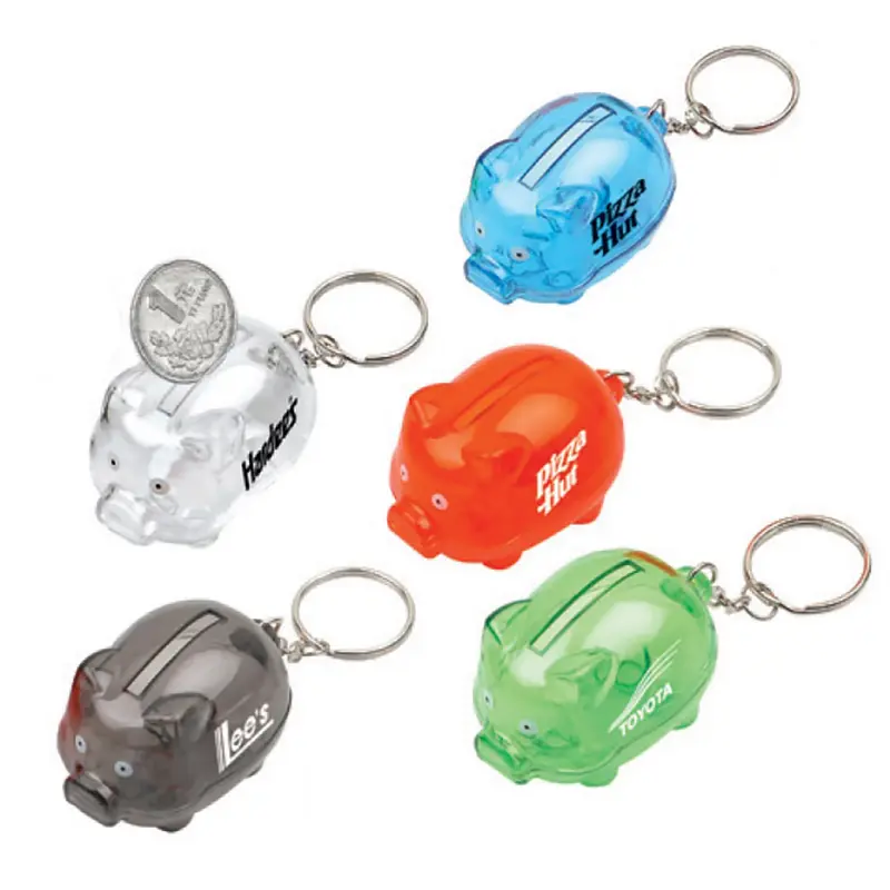 Coin Bank with Keyring – Keyrings – available in black, blue, green, orange colours and 2 more