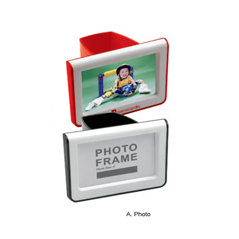 Pen Holder with Photo Frame – Desk Accessories – available in black, red colours
