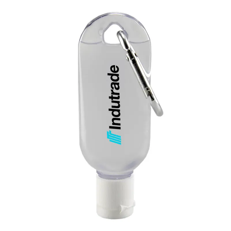30ml Gel Hand Sanitiser with Carabiner – Hand Sanitisers – available in white colour