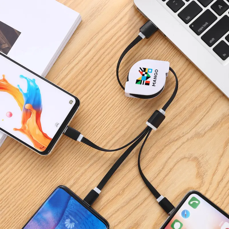 Kyomo Retractable Charging Cable – Charging Cables – available in white colour