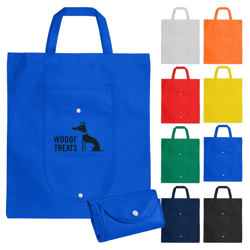 Non Woven Foldable Shopping Bag – Tote Bags – available in black, blue, green, orange colours and 3 more
