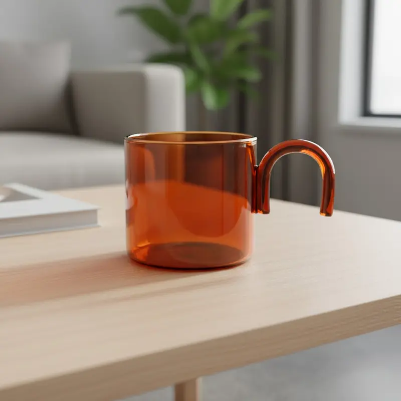Montilla Glass Tea and Coffee Cup – Mugs – available in black, blue, yellow colours