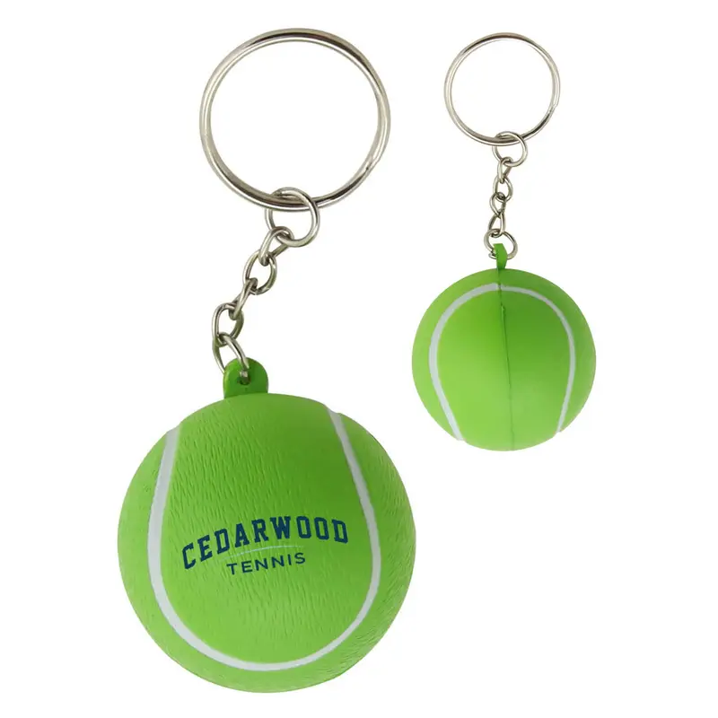 Stress Tennis Ball Key Ring – Stress Shapes – available in green colour