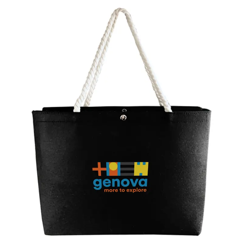 Genova Felt Shopper – Tote Bags – available in black colour