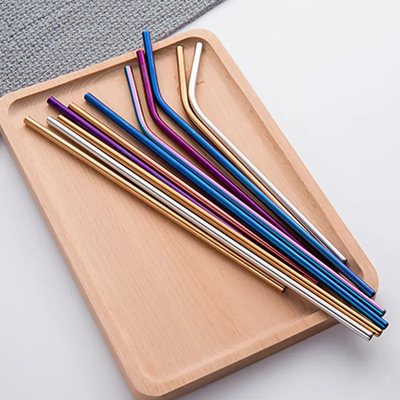 Stainless Steel Straw 6mm x 266mm – Drinking Straws – available in black, blue, gold, multi colours and 2 more