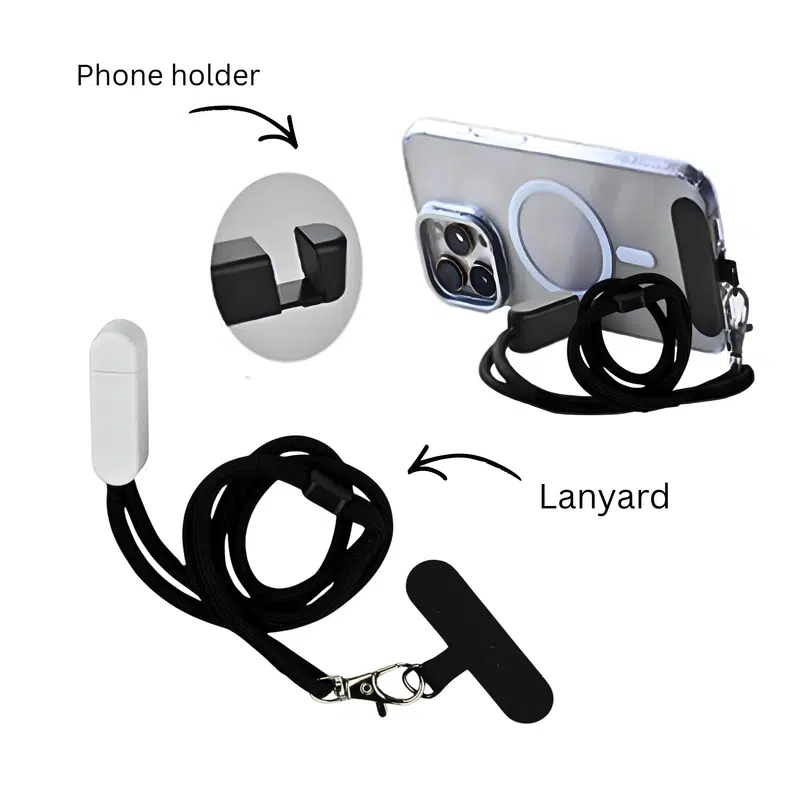 Phone holder Lanyard – Lanyards – available in black, white colours